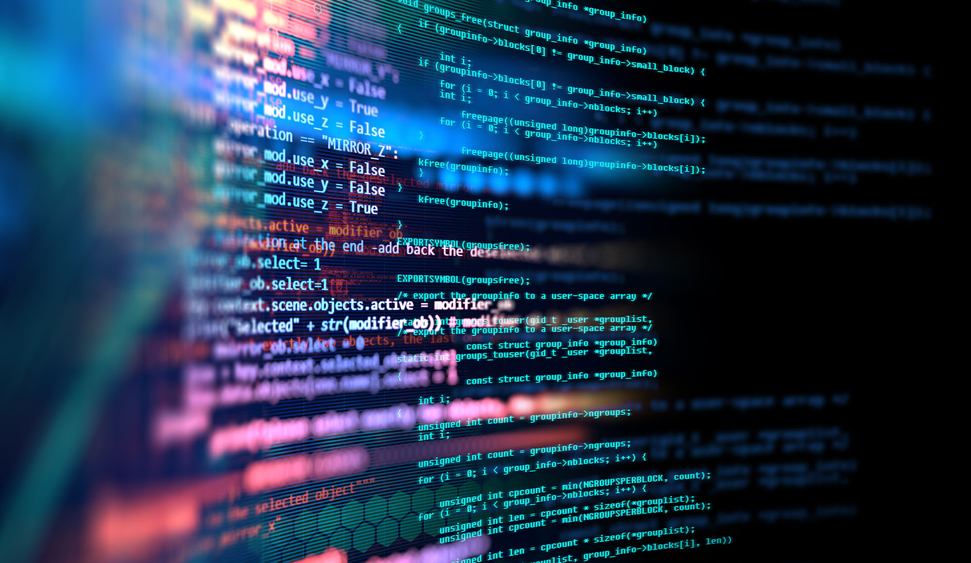 Photo illustration of programming code