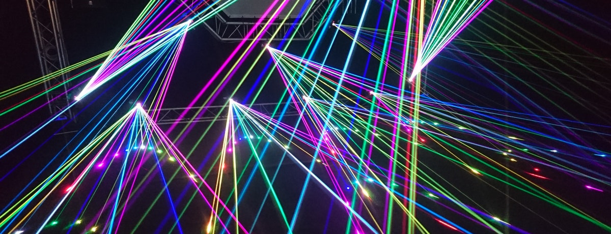neon color light beams image