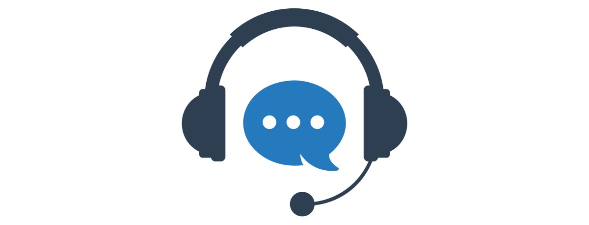 Headset and chat icon representing IT support 