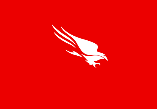 Crowdstrike logo, an illustration of a falcon