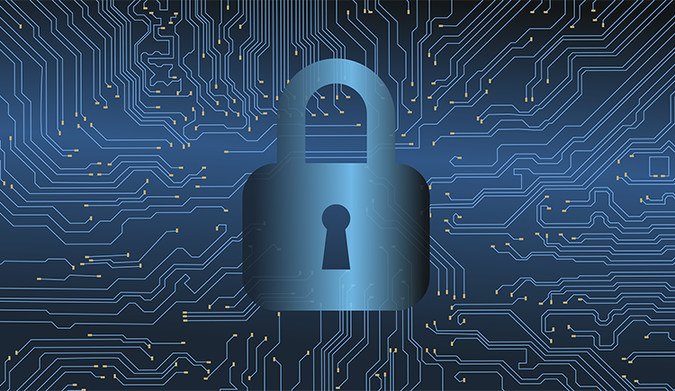 Lock in front of a computer board